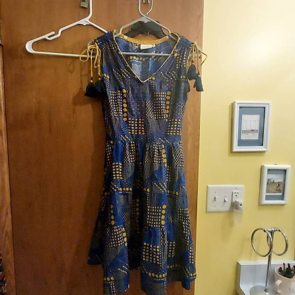 Mata Traders blue yellow dress XS
